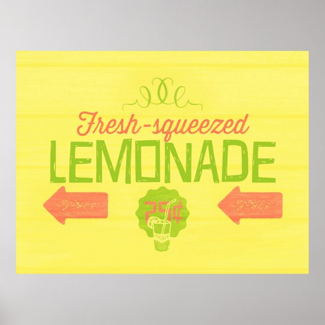 Póster Lemonada fresca exprimida (Frente)