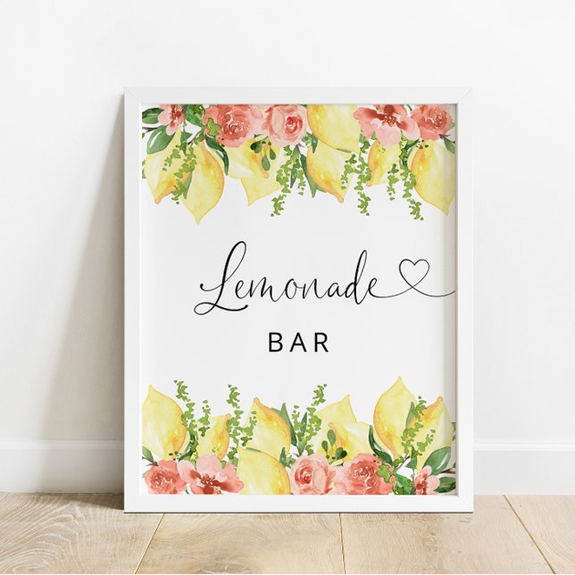 Póster Lemonade Bar Lemon Floral Poster (Subido por el creador)