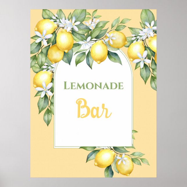 Póster Lemonade Bar Poster de cumpleaños (Frente)
