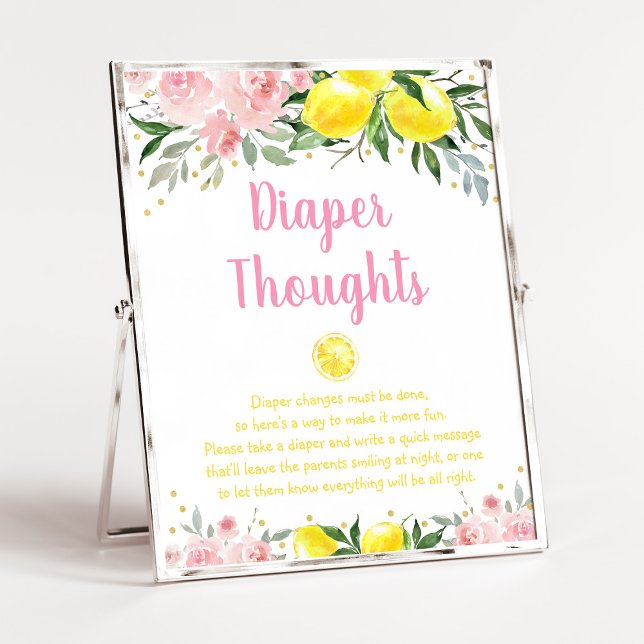 Póster Lemonade Oro rosa Floral Baby Diaper Thoughts (Subido por el creador)
