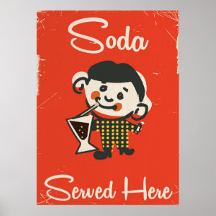 Póster Lemonade Sirve aquí el anuncio de bebidas de época