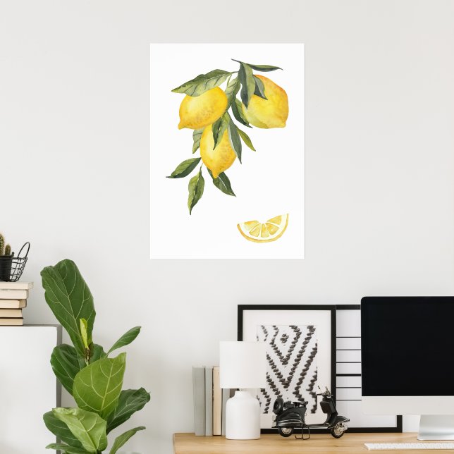 Póster Lemones acuarelas (Oficina en casa)