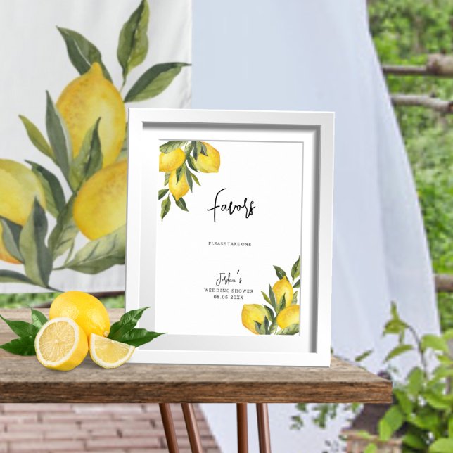 Póster Lemones acuarelas y favores de ducha de bodas verd (Subido por el creador)