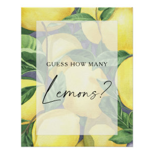 Póster Lemones - adivinen cuántos limones