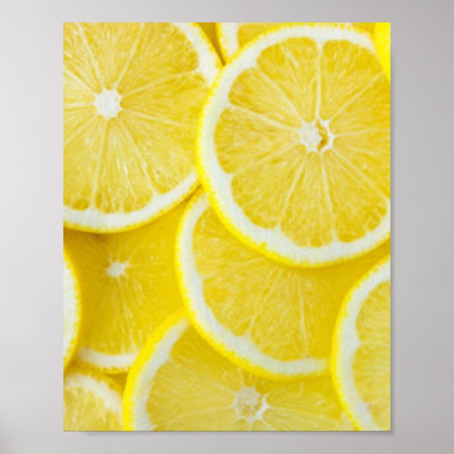 Póster Lemones de trozo de amarillo (Frente)