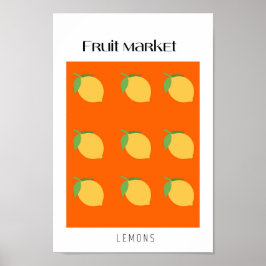 Póster Lemones del mercado de frutas