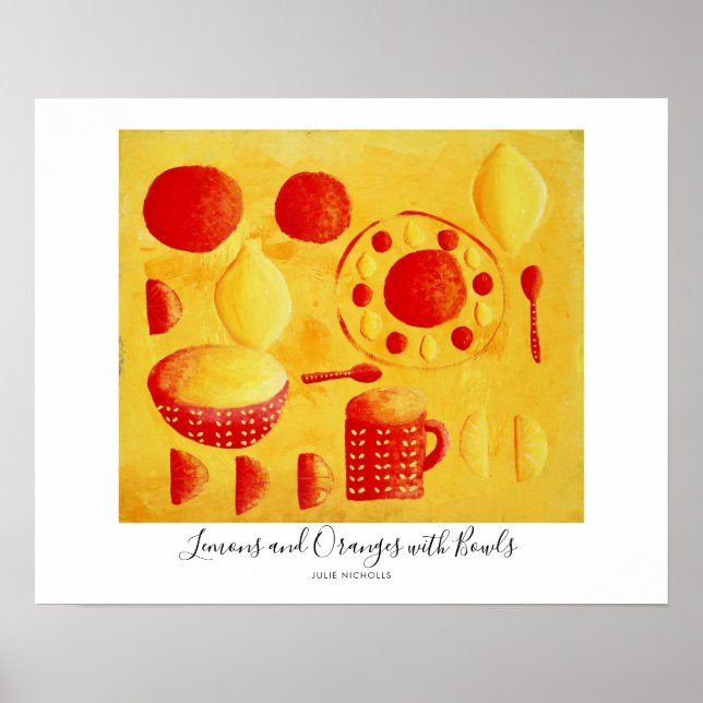 Póster Lemones y Naranjas con pintura de bolos (Frente)