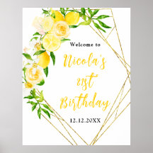 Lemons and Foliage Birthday Welcome