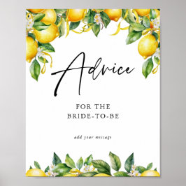 Póster Lemons Citrus ducha de novia Consejo