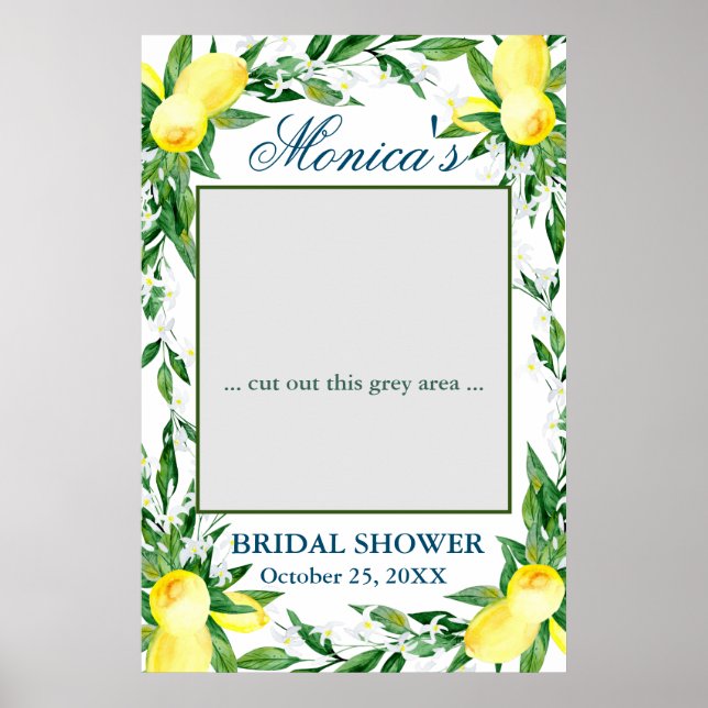 Póster Lemons Green Blossom Bridal Shower Photo Prop (Frente)