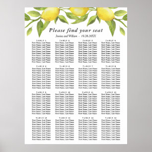 Póster Lemons & Greenery 16 Tablas Boda SESIÓN GRÁFICO