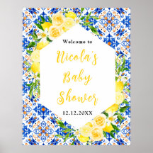 Lemons Mediterranean Baby Shower Welcome