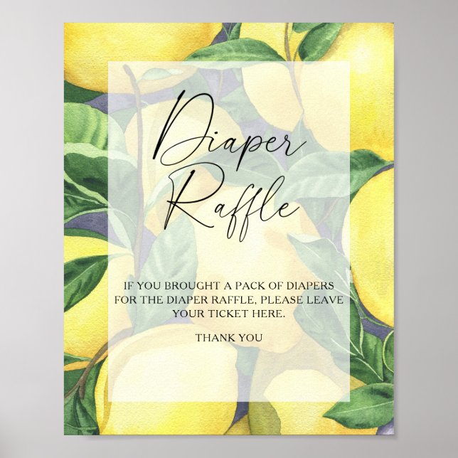 Póster Lemons - poster de rifas de pañales (Frente)