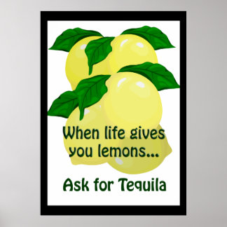 Póster Lemons Tequila Funny Poster 20 x 28