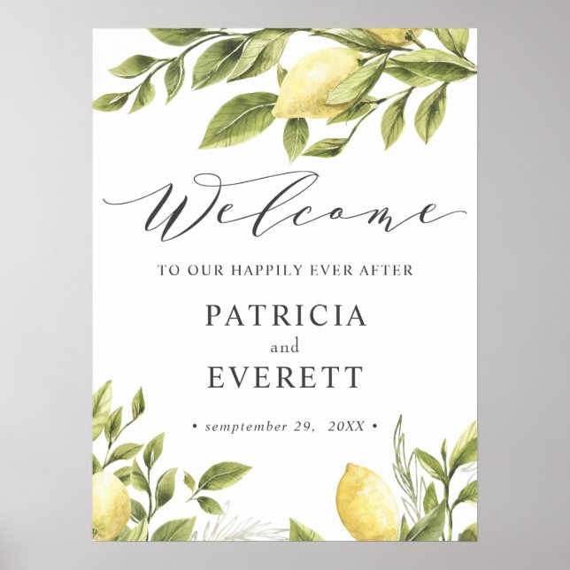 Póster Lemons y deja al Boho Boda Bienvenida (Frente)