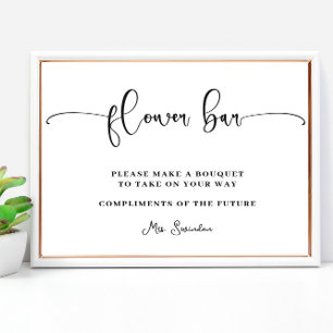 Póster Lemons y Floral Mimosa Bar Bridal Shower Poster