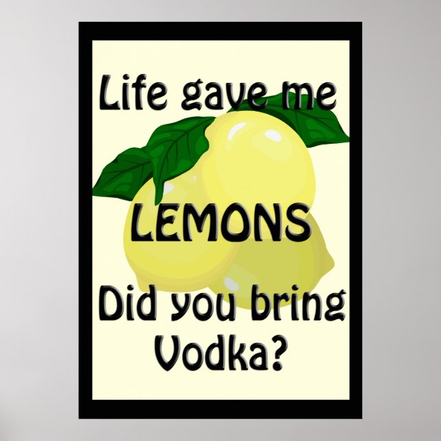 Póster Lemons y Vodka Funny Poster 20 x 28 (Frente)