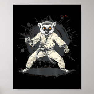 Póster Lémur Karate Artes Marciales MMA Taekwondo