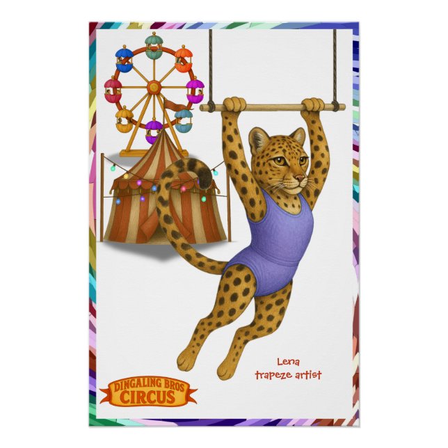 Póster Lena artista de trapecio leopardo (Anverso)