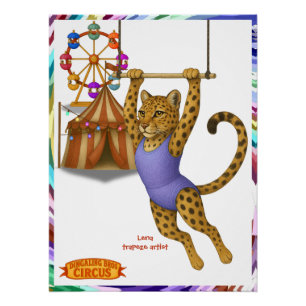 Póster Lena artista de trapecio leopardo