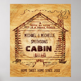Póster Leña Faux Personalizada de la Cabina