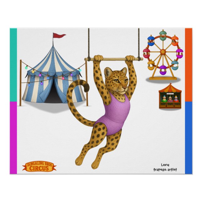 Póster Lena Leopardo, artista de trapecio (Anverso)