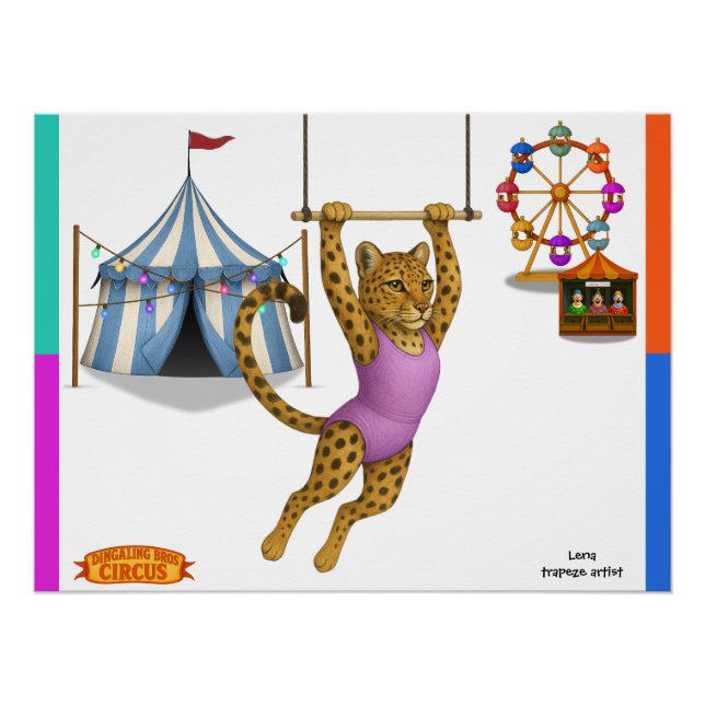 Póster Lena Leopardo, artista de trapecio (Anverso)