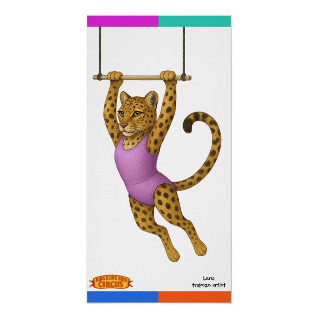 Póster Lena Leopardo, artista de trapecio (Anverso)