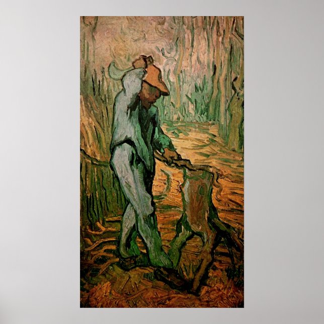 Póster Leñador (según Millet) de Vincent van Gogh (Frente)