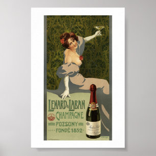 Póster Lenard y Labán, Champagne, Vintage, Poster