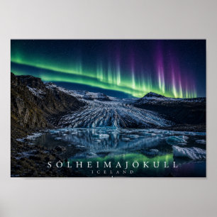 Póster Lengua de Hielo del Glaciar Sólheimajökull Islandi