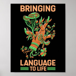 Póster Lenguaje a la vida Lenguaje Rótulo Americano