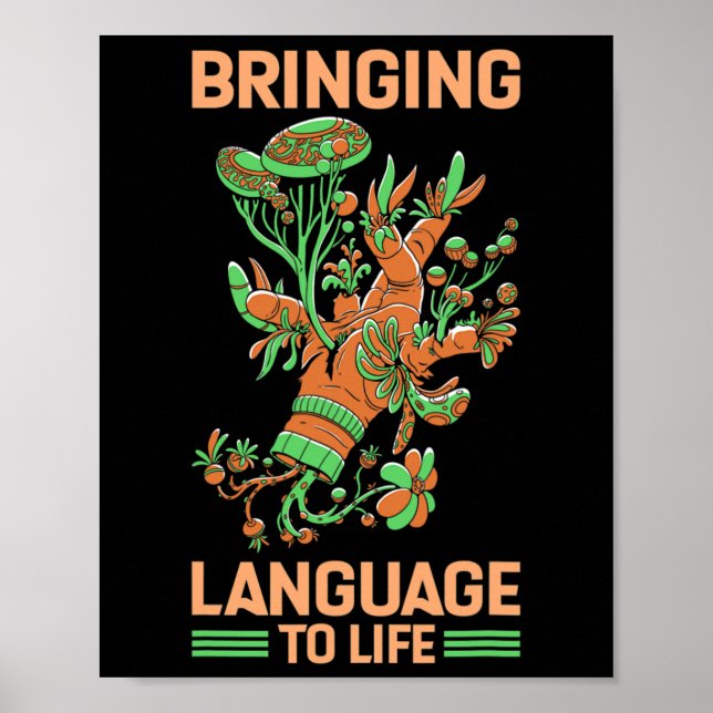 Póster Lenguaje a la vida Lenguaje Rótulo Americano (Frente)