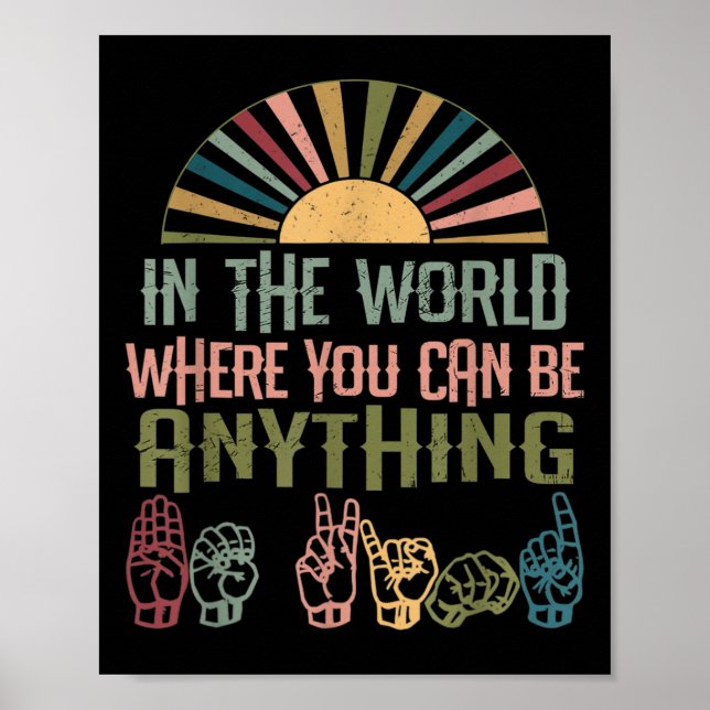 Póster Lenguaje Concienciación Sorda Amabilidad Idioma As (Frente)