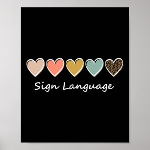Póster Lenguaje de canto alpino americano Asl Teacher