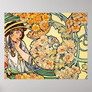 Póster Lenguaje de flores por Alphonse Mucha