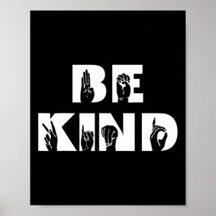 Póster Lenguaje de Rótulo Amable Conciencia Sorda Asl