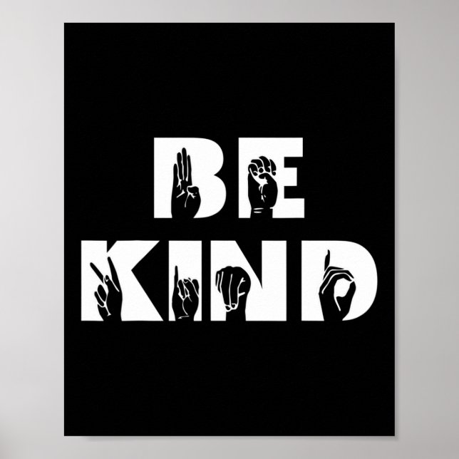 Póster Lenguaje de Rótulo Amable Conciencia Sorda Asl (Frente)