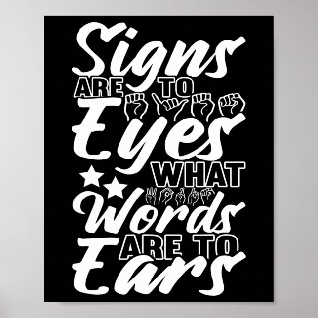 Póster Lenguaje de Rótulo Asl Concienciación Idioma Rótul (Frente)