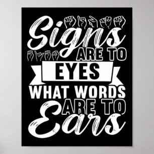 Póster Lenguaje de Rótulo Asl Concienciación Idioma Rótul