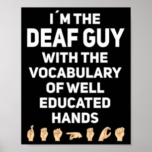 Póster Lenguaje de Rótulo Asl Gesture Sensibilización Sor