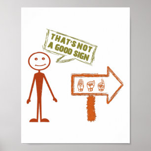 Póster Lenguaje de Rótulo ASL Mano Americana Concienciaci