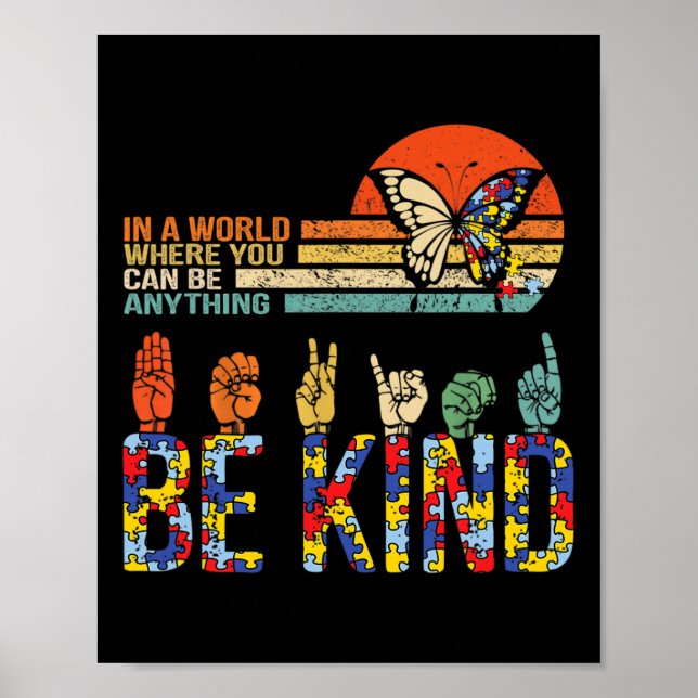 Póster Lenguaje de Rótulo de buena mano Asl Puzzle Autism (Frente)