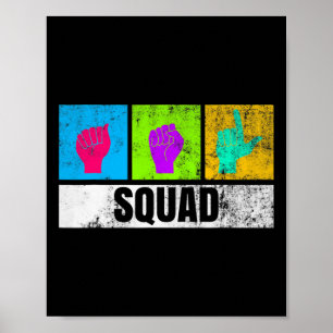 Póster Lenguaje de Rótulo de mano ASL para Orgullo Sordo