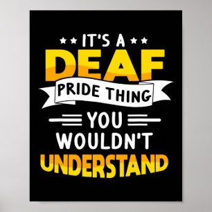 Póster Lenguaje de Rótulo y pérdida de audición para la t