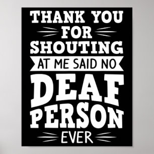 Póster Lenguaje de Rótulo y pérdida de audición para la t