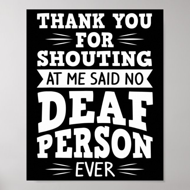 Póster Lenguaje de Rótulo y pérdida de audición para la t (Frente)