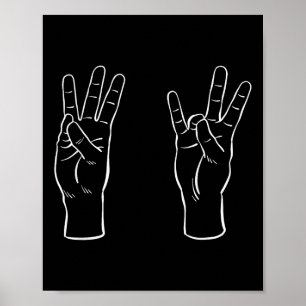Póster Lenguaje de señas Asl Divertido 67 Meme Viral Sign
