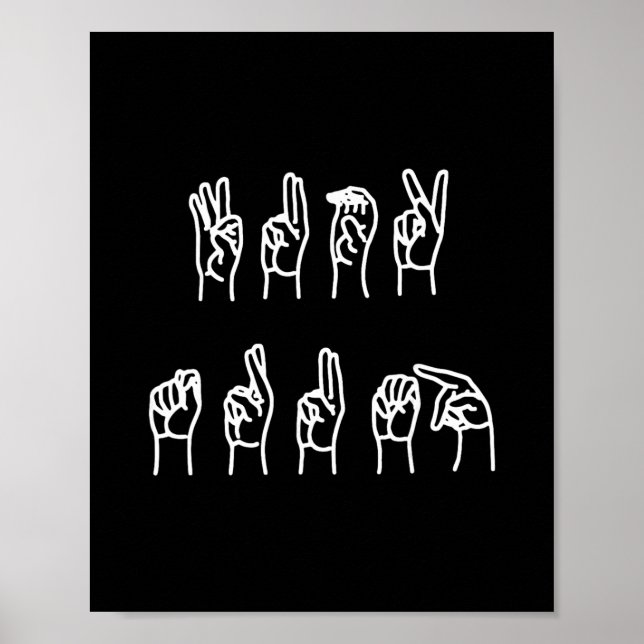 Póster Lenguaje de señas ASL sutil anti-Trump (Frente)