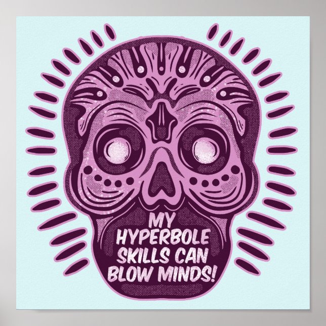 Póster LENGUAJE INGLÉS divertido hiperbólico (Frente)